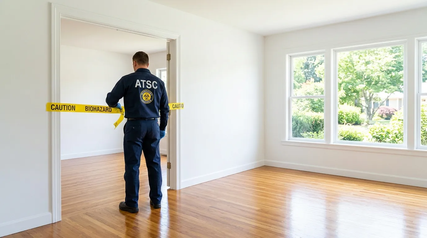 Certified biohazard cleanup crew performing Trauma Scene Cleanup in Stafford